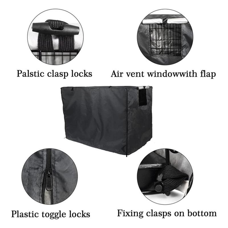 Oxford-Juste de chenil pour chien, anti-poussière, imperméable, pliable, extérieur, grands, moyens et petits chiens, housse de caisse métallique