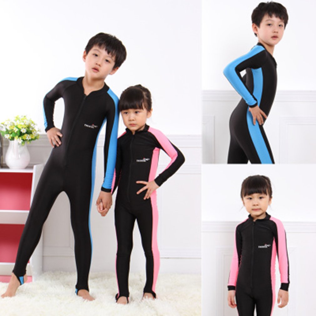 Kids Diving Suits 1mm Children Swimwear Long Sleeves Girls Boys Surfing Snorkeling Swimming Wetsuit Outdoor Water Sports