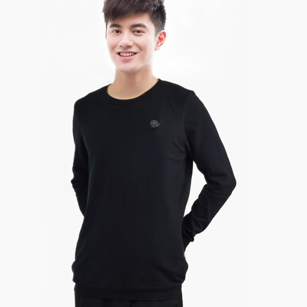 Camisa calefactora térmica para hombre y mujer, camisa calefactable para exteriores, con cable USB, cuello redondo seguro, ciclismo, esquí, senderismo