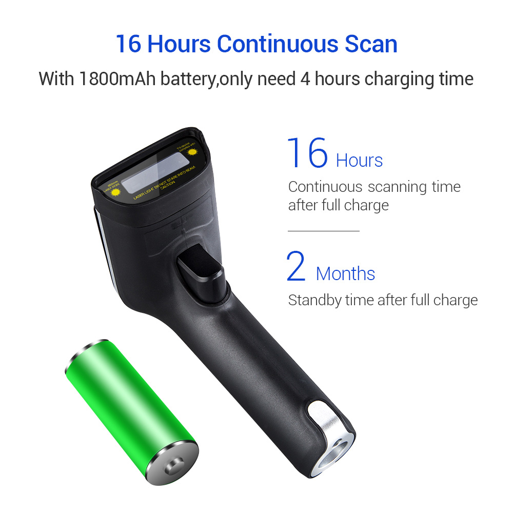 EYOYO EY-007A escáner de código de barras 1D/2D inalámbrico 2,4G 2D lector de código QR vibración PDF417 2D escáner inalámbrico