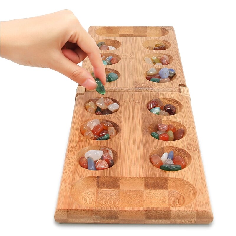 African Gem Chess Classic Strategy Toys Mancala Game Party Game Folding Chess Board Children Toys Families Board Games