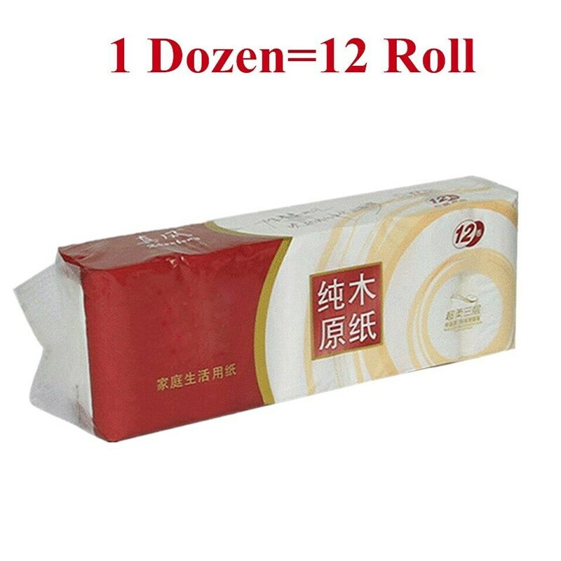 Toilet Paper Tissue Toilet Bulk Roll White Soft 3 Ply Bath Bathroom Paper Towel: 12 rolls
