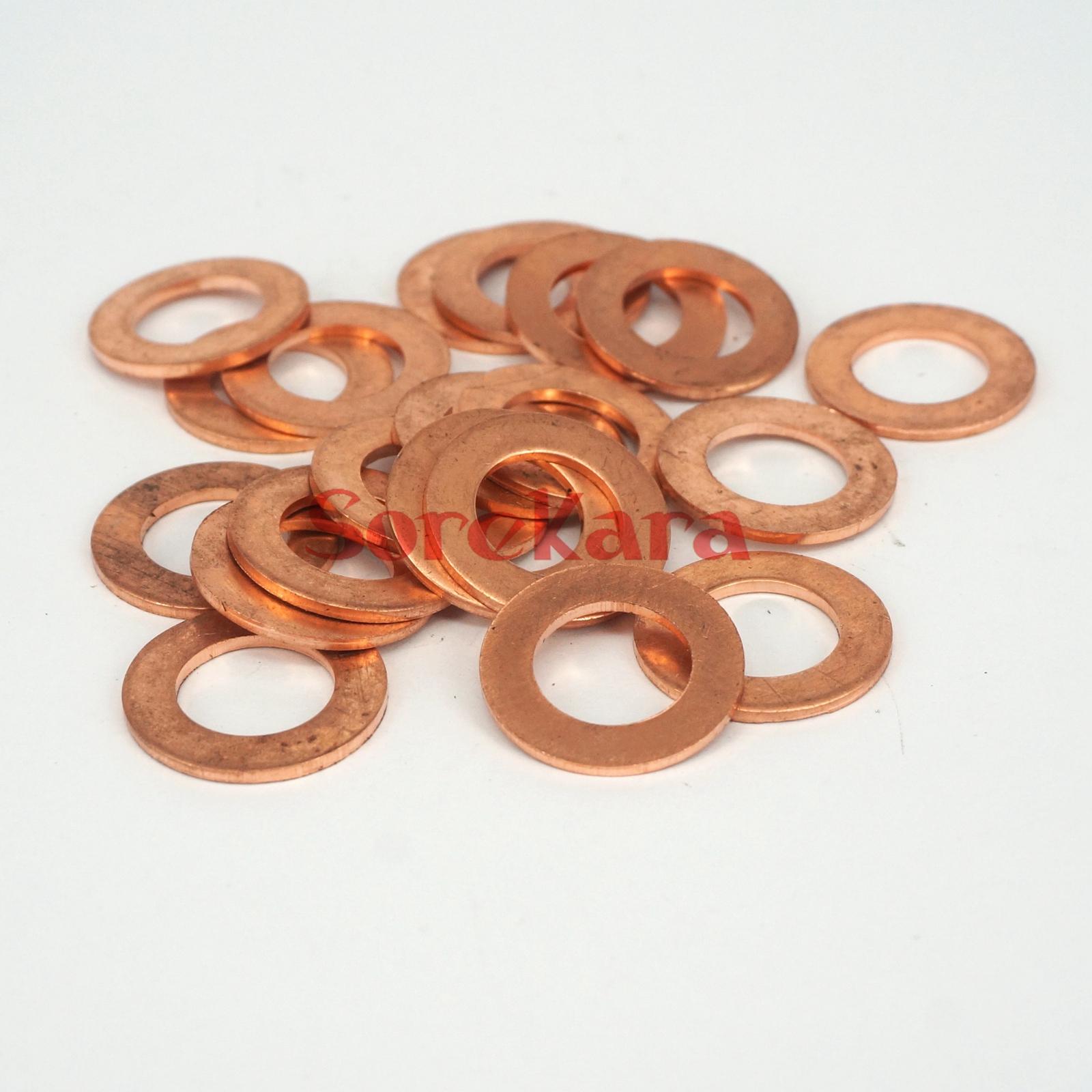  of 50- pack innerdiameter 8/10/12/13/14mm koppar platt packning tätningsring bricka distans för båt