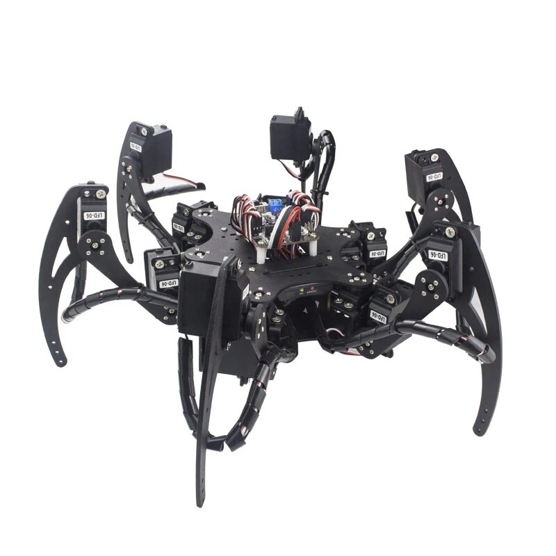 18 DOF Aluminium Hexapod Spider Six 3DOF Legs Robot Frame Kit with Ball Bearing Fully Compatible