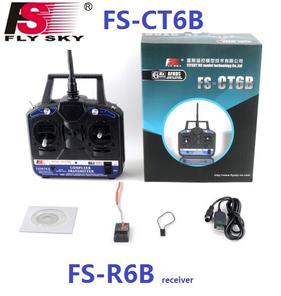 Flysky FS-CT6B Fs CT6B 2.4G 6CH Radio Rc Systeem (Tx FS-CT6B + Rx FS-R6B) rc 6CH Zender + FS-R6B Ontvanger W/Kleur Doos