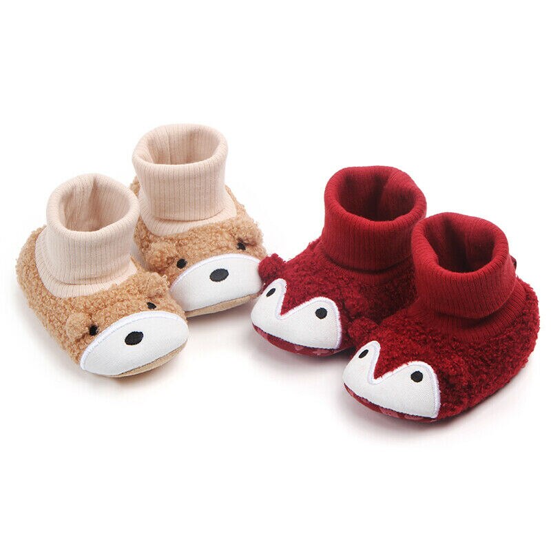 Emmababy Winter Mode Pasgeboren Baby Baby Katoenen Schoenen Cartoon Dier Sokken Booties Zachte Slipper Laarzen