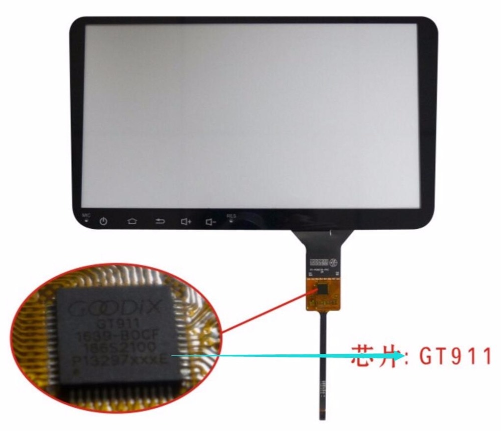 Navegación DVD universal Android pantalla táctil capacitiva de 9 pulgadas es 219*137mm/GT911/6 capacitancia de línea con llave de amonio