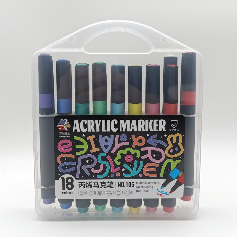 Marqueur acrylique 12 couleurs/18 couleurs/24 couleurs/36 couleurs/48 couleurs, fournitures d'art, stylos aquarelle peints à la main: WHITE
