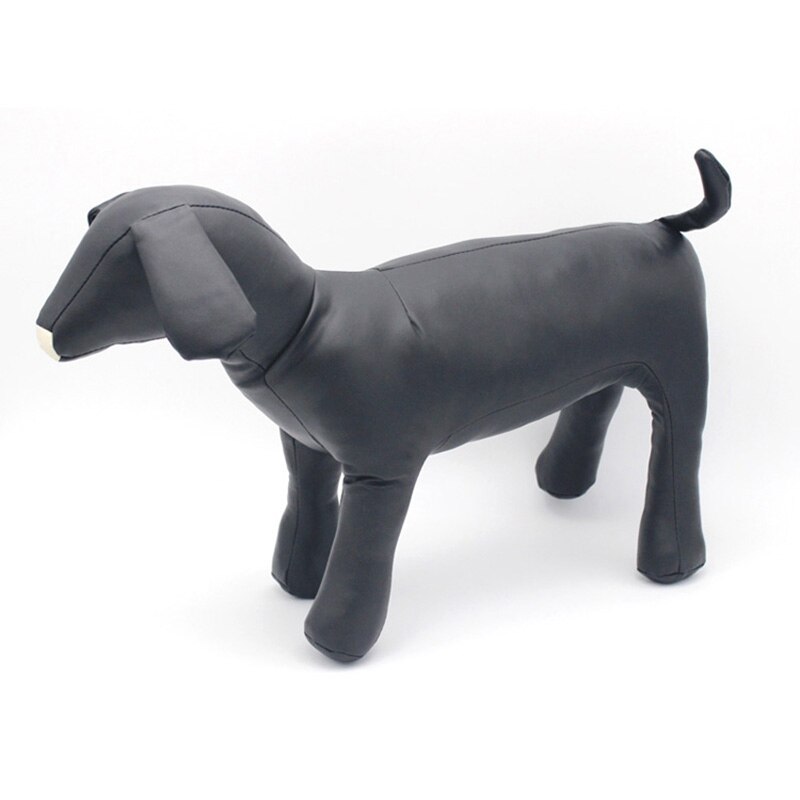 AFBC Leather Dog Mannequins Standing Position Dog Models Toys Pet Animal Shop Display Mannequin: Black  M