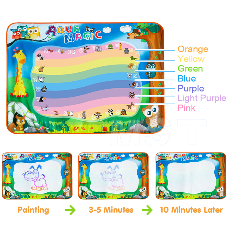 Big Size Aqua Magic Water Drawing Mat Kleuring Set Magic Pennen & Stempel Set Schilderen Speelgoed Tekentafel Educatief Speelgoed voor Kids