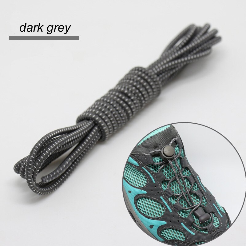 1pair Locking Shoe Laces Shoestrings Running Triathlon No tie Shoelace Sports Laces Hiking Shoelaces Children Elastic Shoelace: dark grey