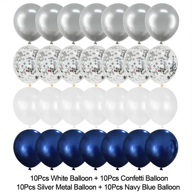 Juego de globos azul marino para decoración de bodas y fiestas de cumpleaños: LASER