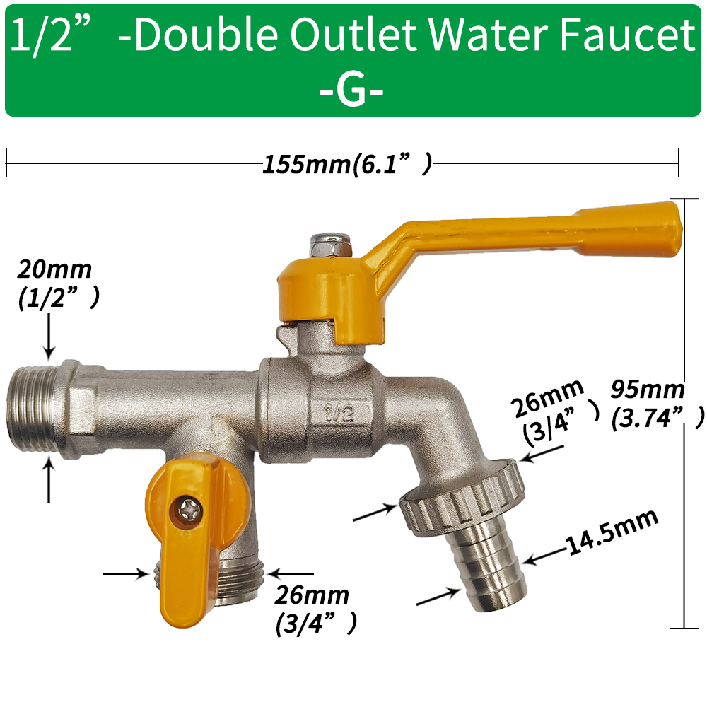 Adattatore per rubinetto per tubo da giardino 1/2 '' IBC Connettore per serbatoio dell'acqua Irrigazione a 2 gareggiare a 1 attraverso Giunto per rubinetto in ottone Raccordo di ricambio Valvola a sfera: Blu
