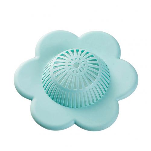 Flower Shape Bathtub Shower Drain Suction Cup Sink Hair Catcher Filter Strainer: Green