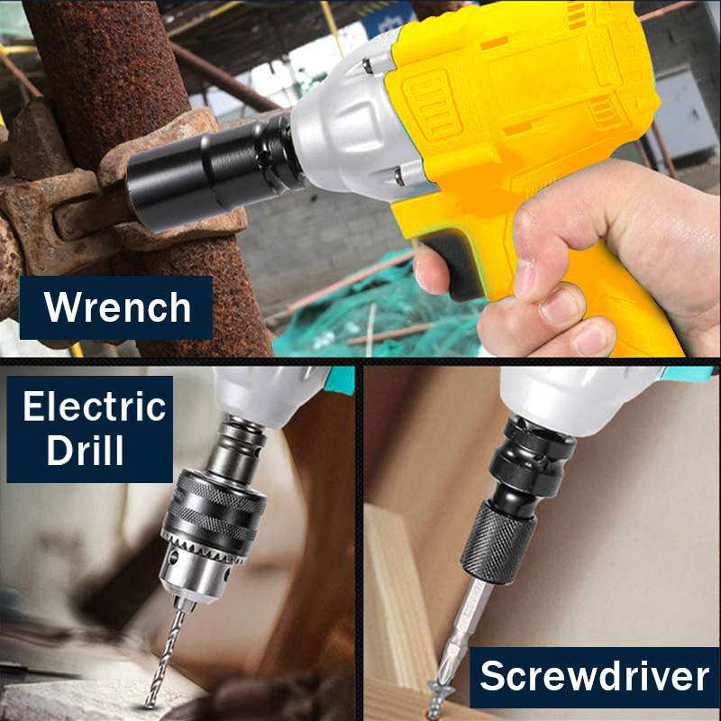 18V Cordless Electric Screwdriver 600Nm Speed Brushless Impact Wrench Rechargable Drill Driver+LED Light for 18V MUTIAN Batter