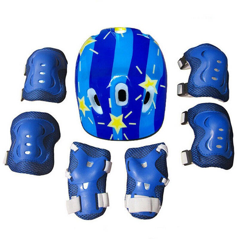 7PCS/set Children´s Scooter Bike Helmet Knee Pads Elbow Pads and Wrist Support: F