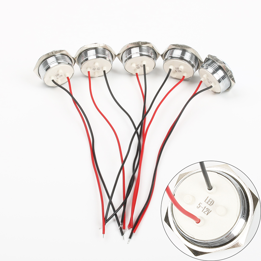 LED Metal Indicator light 22mm Spherical round Signal lamp 3V 6V 12V 24V 220v red green white blue yellow 22ZSD.QX.X