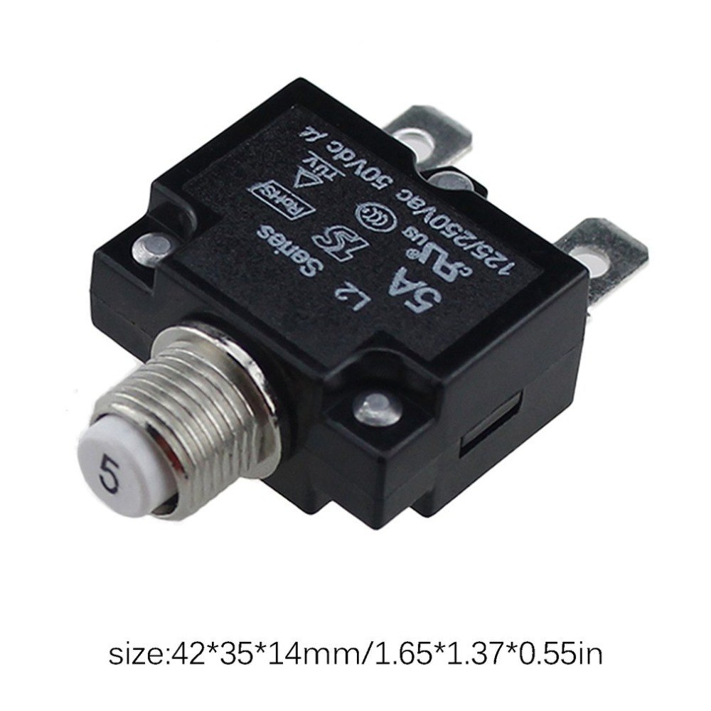 5A/10A/15A/20A/30A Circuit Breaker Waterproof Push Button Resettable Thermal Fuse Circuit Breaker Panel Mount