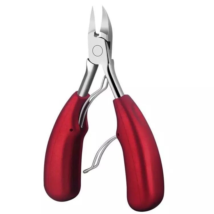 1pc curvo y afilado paroniquia del removedor de uñas tijeras de manicura los dedos de los pies muerto Alicates para la piel recorte de uñas pinza clíper: Red