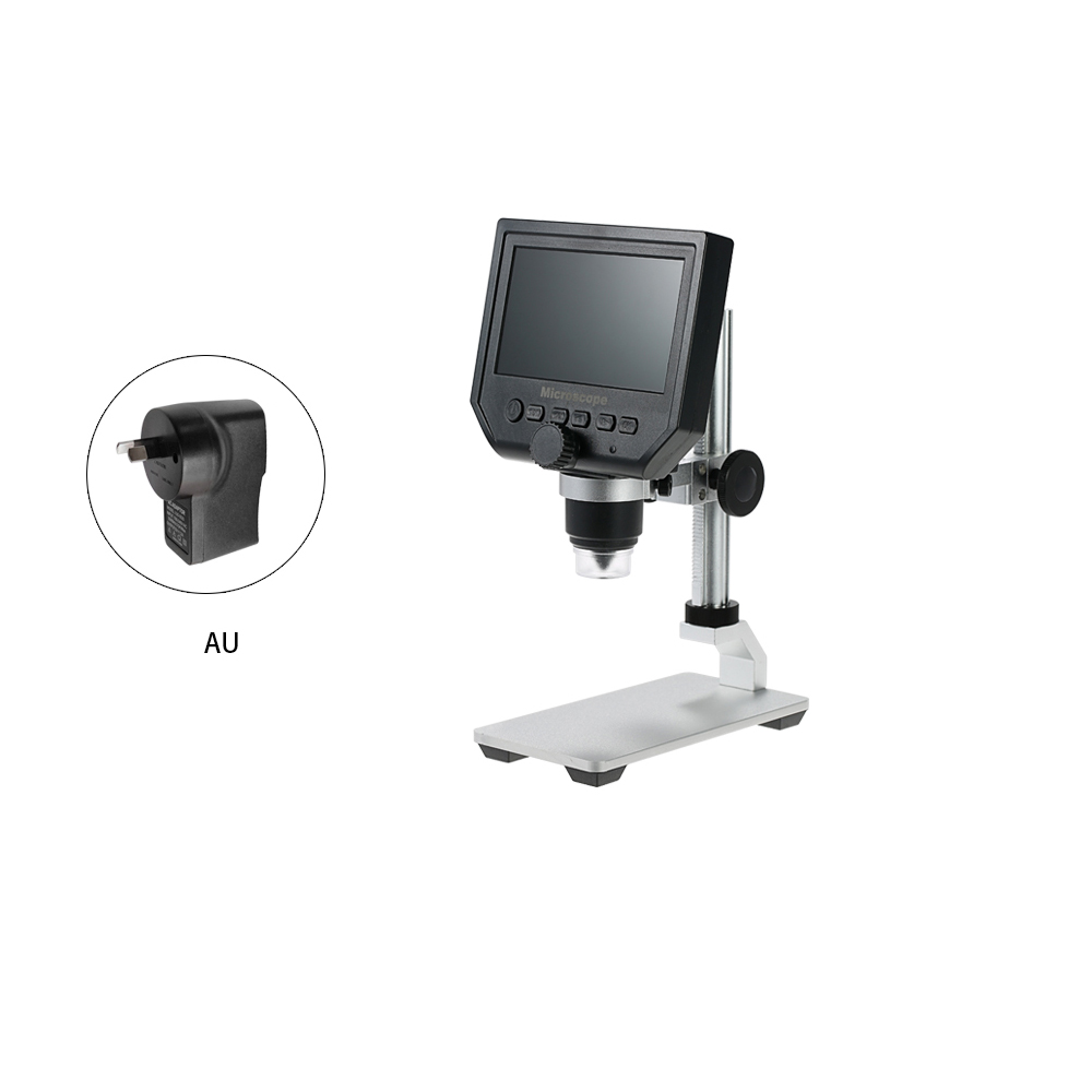 600x 4.3 " 3.6mp digitalt videomikroskop led förstoringsglas för underhåll av mobiltelefon qc/industriell/kollektionsinspektion +ställ: Au plug