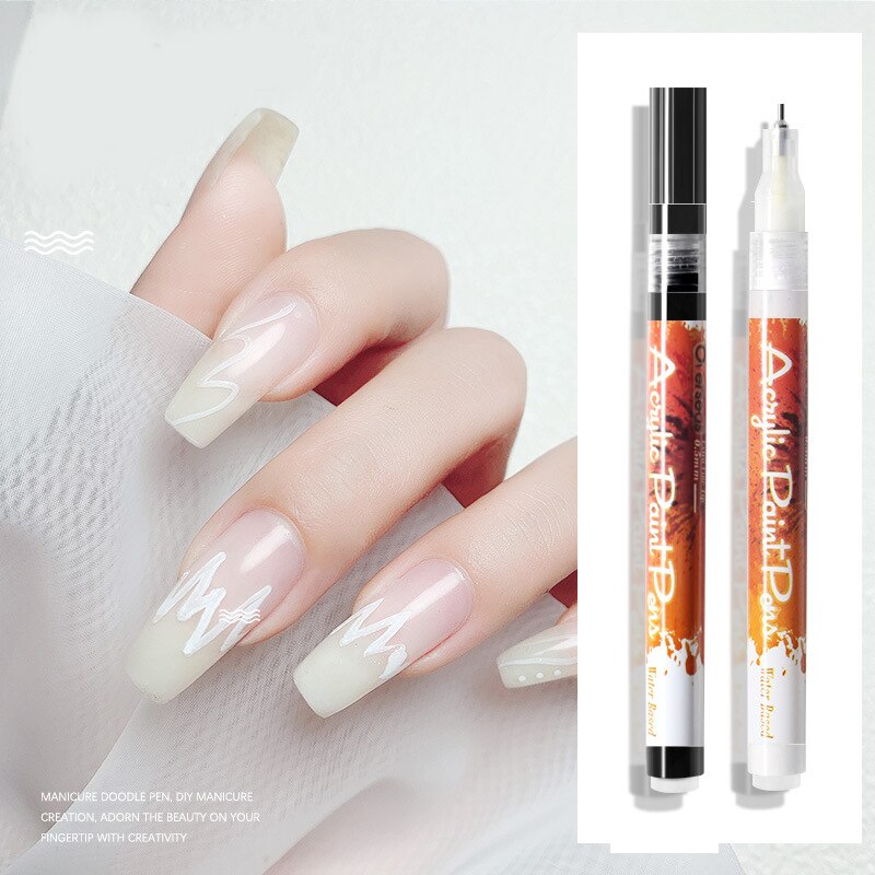 4 farver negle graffiti akryl maling penne sølv guld hvid sort skitse graffiti kunst 1.0mm manicure tegnetuscher mønster penne