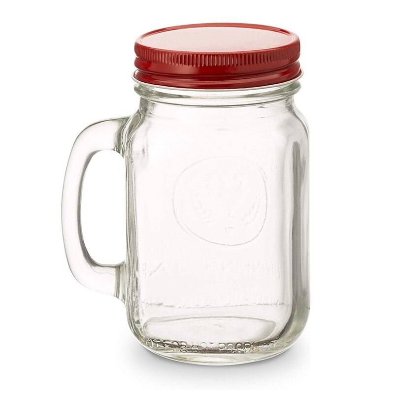 24 Packs Mason Jar Lids Regular Mouth Leak Proof Secure Mason Storage Solid Caps (Red)