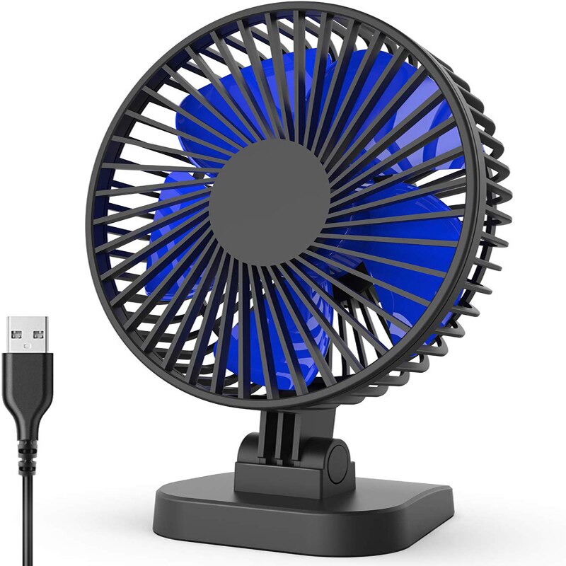 Usb Bureau Ventilator, Kleine Maar Machtige, Rustig Draagbare Ventilator Voor Desktop Kantoor Tafel, 40 ° Aanpassing Voor Betere Koeling, 3 Snelheden, Koord