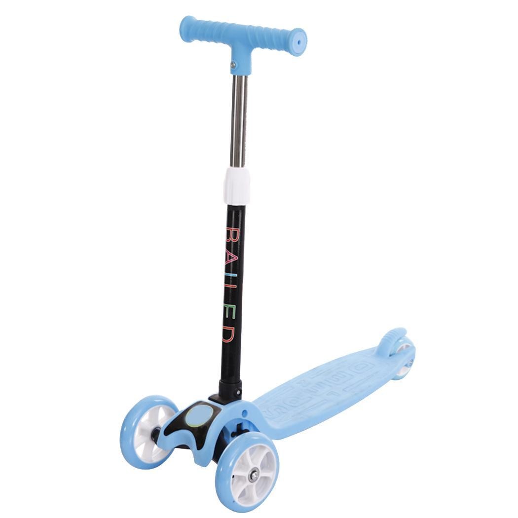 Kids Adjustable Height Kick Scooter 3 Wheels 58-73cm/22.8-28.7inch Wide Deck Back 2~8 Years old Brake Pedal