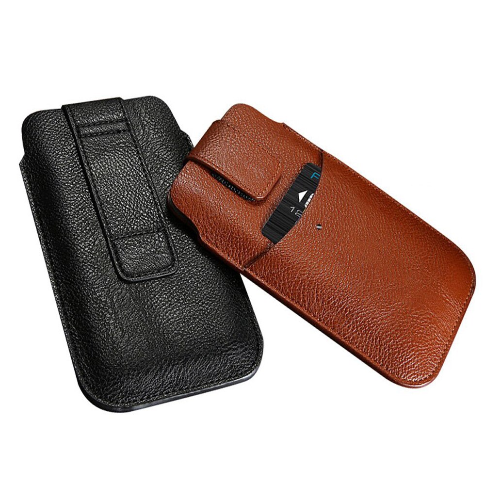 Funda de cuero de la bolsita de negocios de la PU de norfire para iPhone 6 6s 7 8 Plus X bolsa de teléfono de la pistolera Retro para Samsung S8/S7/S6