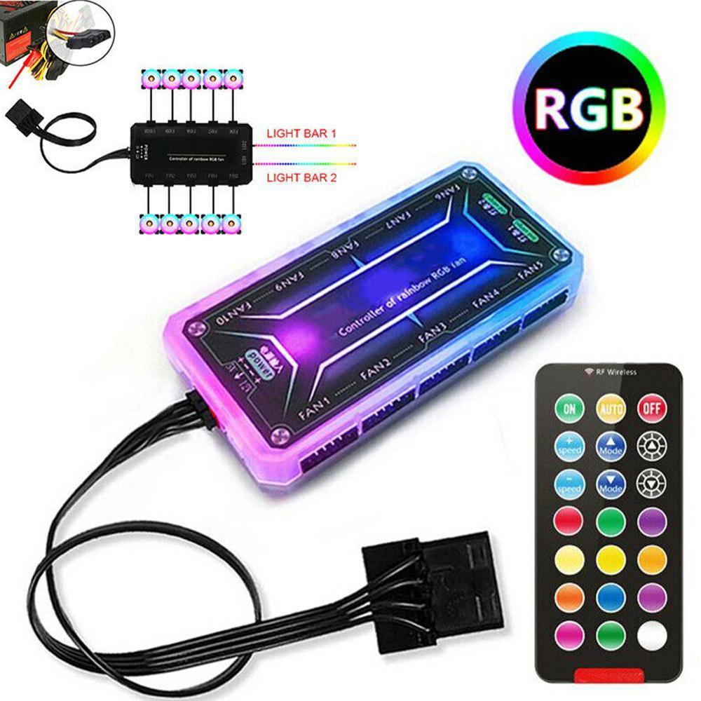 Desktop PC Computer Fan Case Cooling Fan Unit Fan 8025 12cm with LED Lights Color Changing RGB Chassis Fan 120*120*25 mm