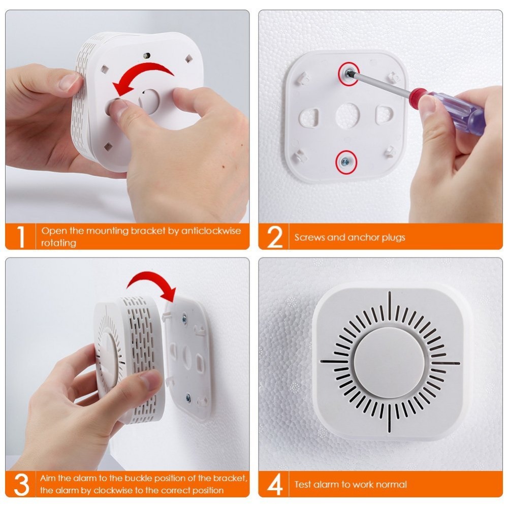 Wireless 433MHz Smoke Detector Independent Fire Alarm Sensor For Smart Home Indoor Security 360 Degree Fire Smoke Alarm Detector