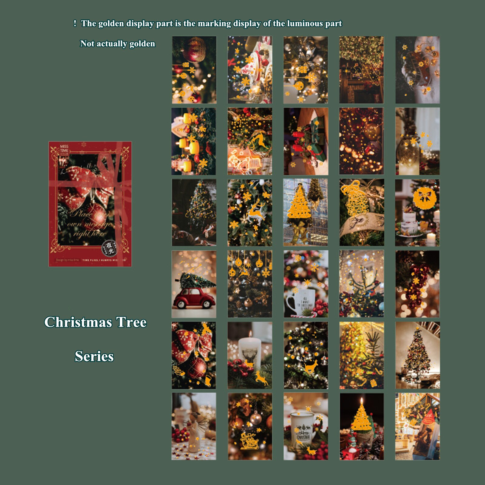 Luminous Christmas Cards Greeting Cards Postcard Thank You Cards Christmas Decoration: Christmas tree