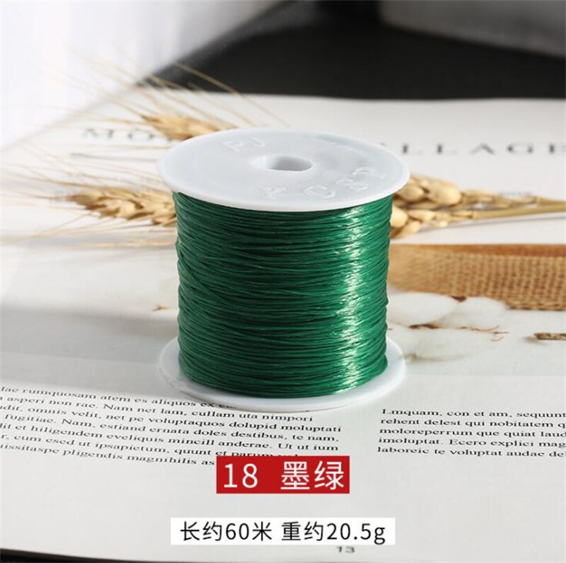 60M/Roll Sterke Elastische Crystal Frezen Cord 1Mm Voor Armbanden Stretch Discussie String Ketting Diy Sieraden Maken cords Lijn: Dark Green