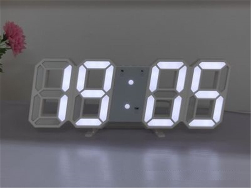 3D Led Digital Uhren Alarm Desktop Multifunktions Kalender Elektronische Tisch Uhr Schreibtisch Uhr Wand Büro Wohnzimmer Wohnkultur: White 001