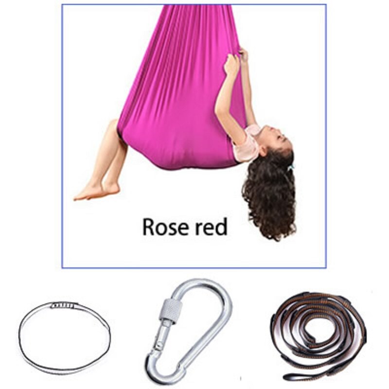 Hanging Swing Calming Mesh Swing Steady Kids Adult Cotton Outdoor Indoor Hammock Up Fabric 250kg Holds Chair Seat Strong Rope: 12