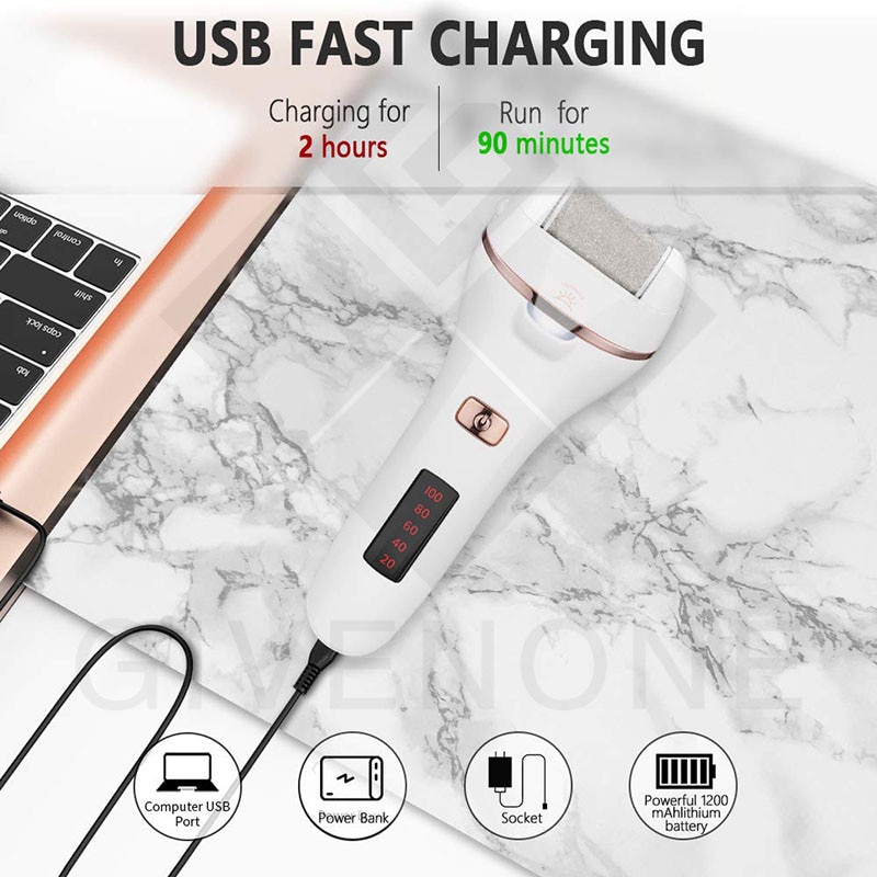 Electric Foot File Two-Speed Adjustment Pedicure Tools Dead Skin Callus Remover USB Foot Grind Machine Portable Foot Care Tool