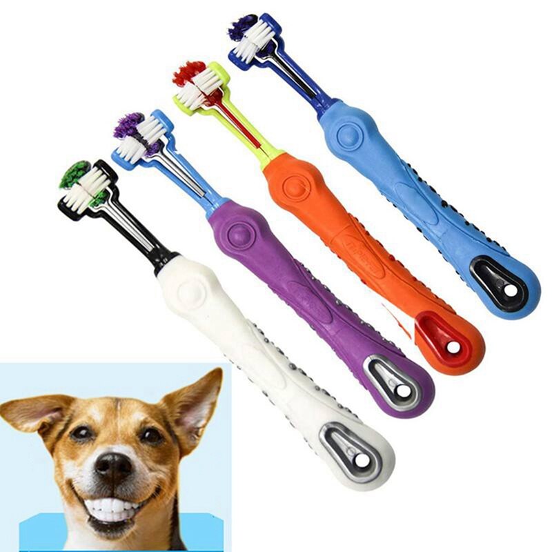 Huisdier Lange Handvat Tandenborstel Driezijdige Tandenborstel Voor Borstelen Hond Tanden Perfecte Tanden Zorg Voor Grote Honden Verse adem