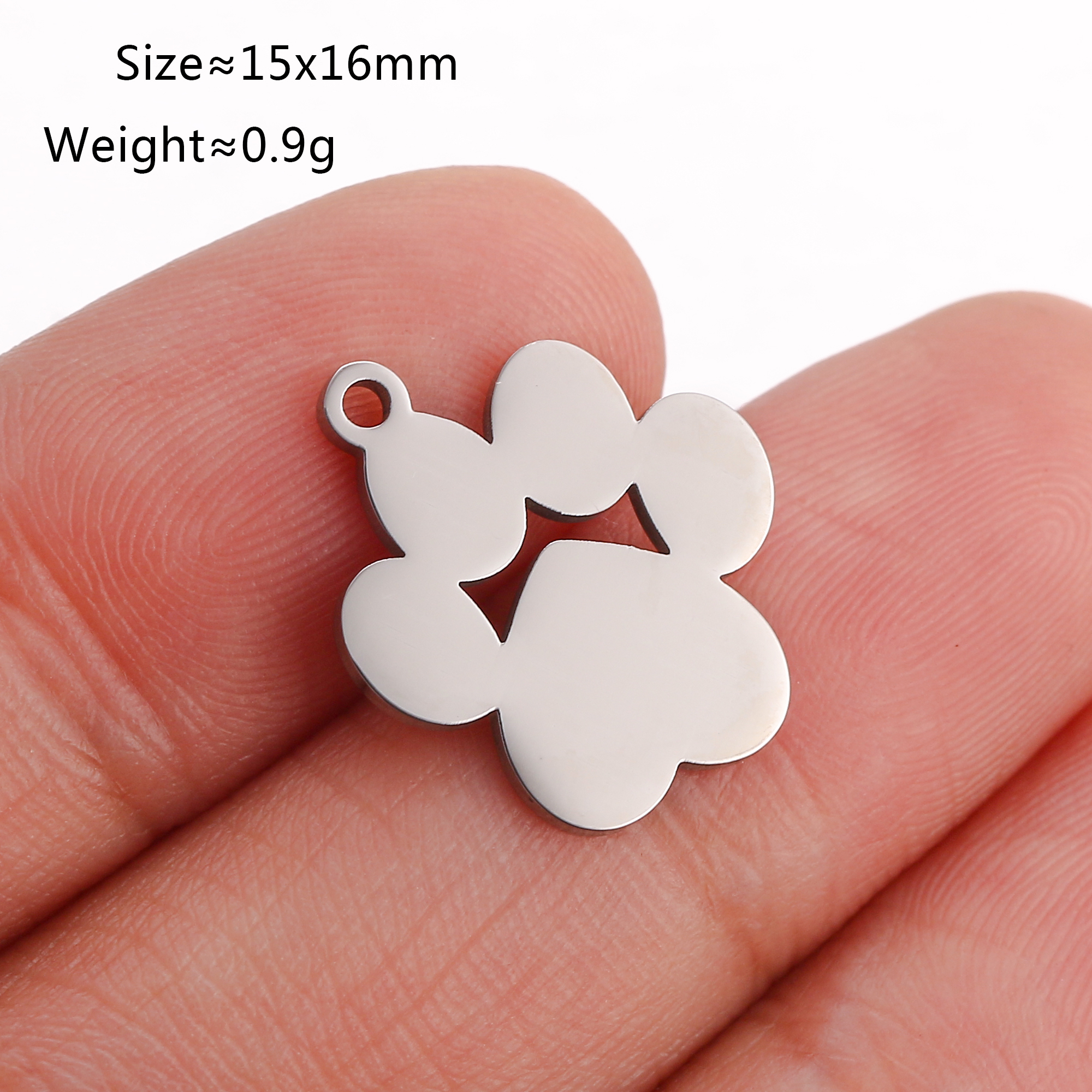 5 unids/lote de dijes con temática de animales, pata de gato/corazón de amor, garra de perro/herradura, colgantes de acero inoxidable, manualidades DIY, suministros para hacer joyas: Bronce antiguo plateado