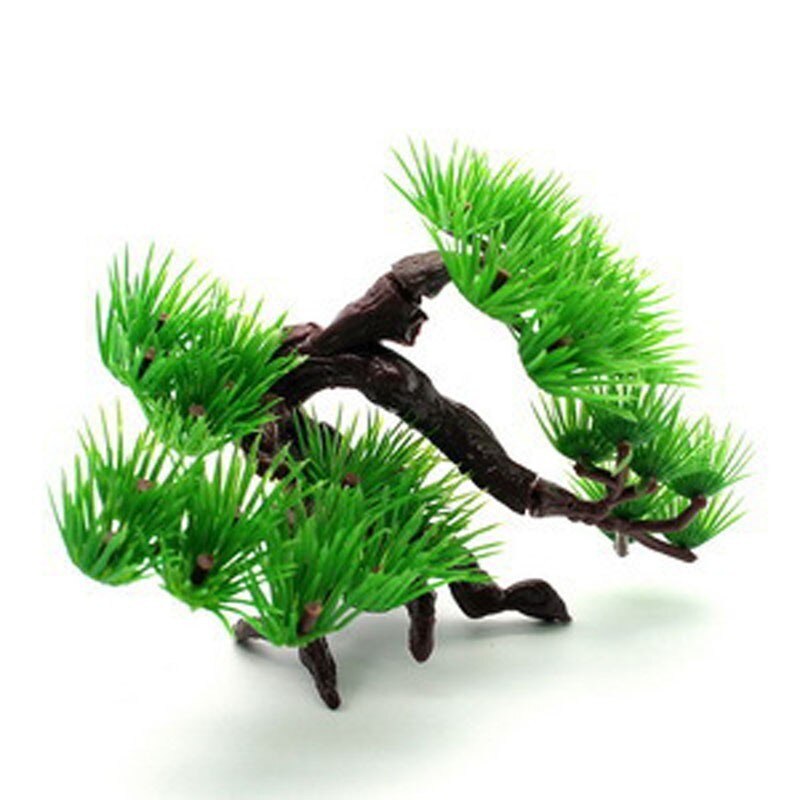 1pc Artificial Plastic Bonsai Pine Tree Aquarium Bonsai Ornament Fish Tank Artificial Pine Tree Plant Decor Aquarium Accessories