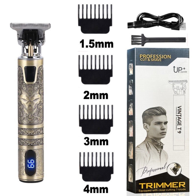 Elektrische Bald Head Tondeuse Trimmer Voor Mannen Oplaadbare Maaier Kapper Scheren Machine Vintage Kapsel Cutter Cordless: Devil