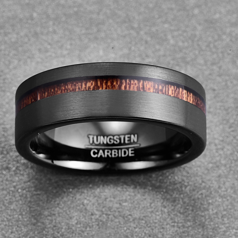 8 Mm Tungsten Carbide Mannen Ring Comfortabele Fit Cool Mannen Sieraden Trouwring Wolfraam Stalen Ring