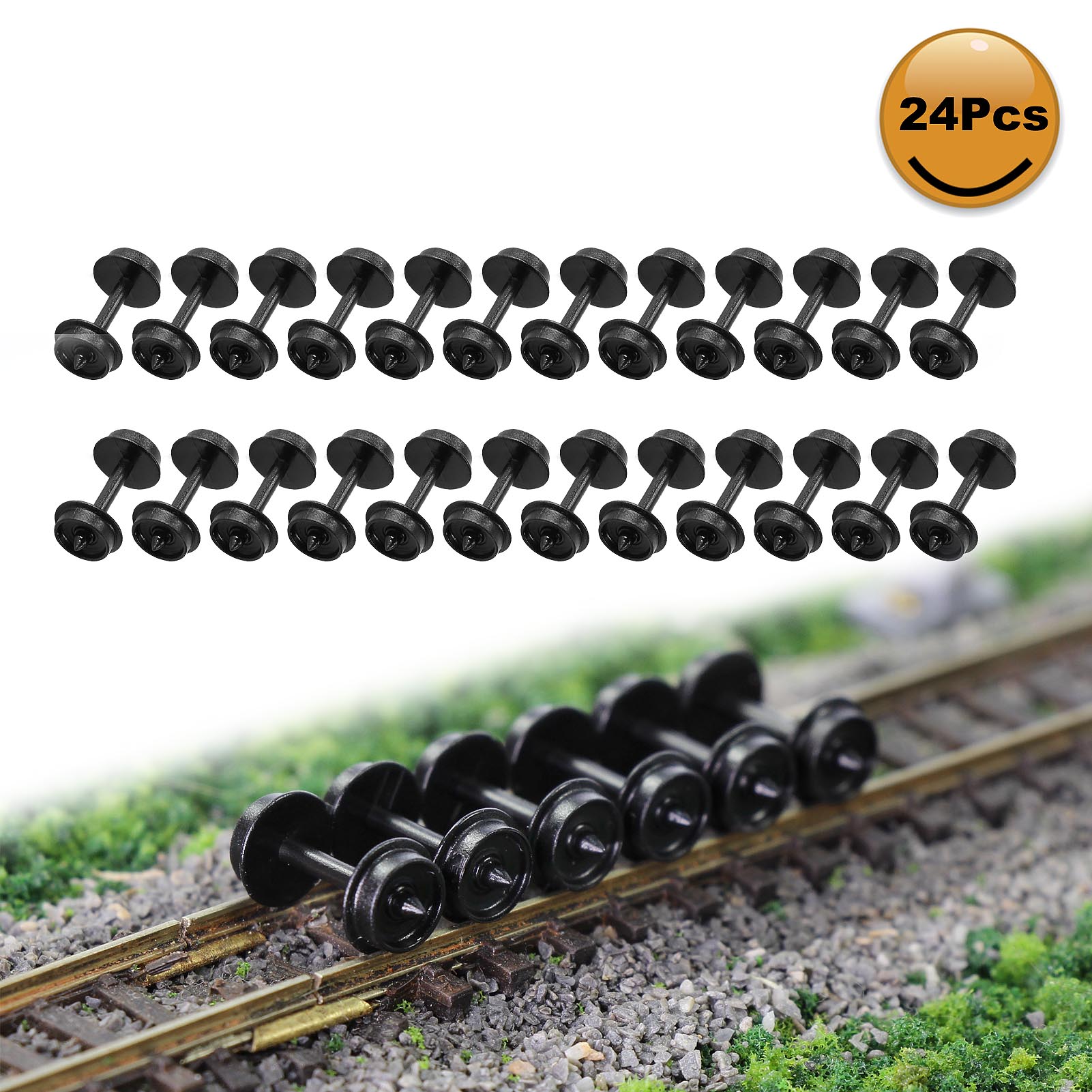 24pcs/48pcs N Scale 1:160 POM Plastic 33&#39;&#39; Wheels for Model Train 33In Wheel set HP28N: 24pcs