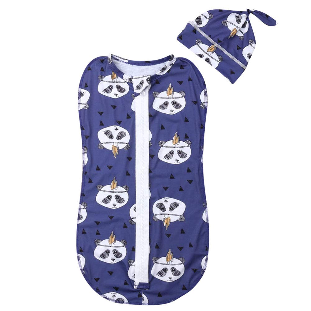 5 Styles 0-6month -né infantile enfants bébé filles garçons sacs de couchage + chapeaux dessin animé impression automne fermeture éclair sommeil couverture 2 pièces: 5 / 0-3 M