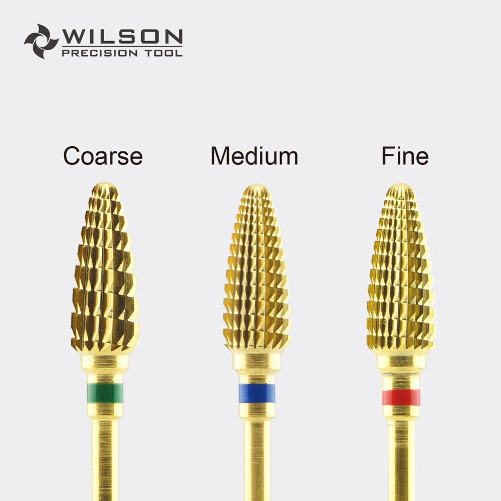 Large Cone - Gold/Silver - WILSON Carbide Nail Drill Bits Electric Manicure Drill & Accessory
