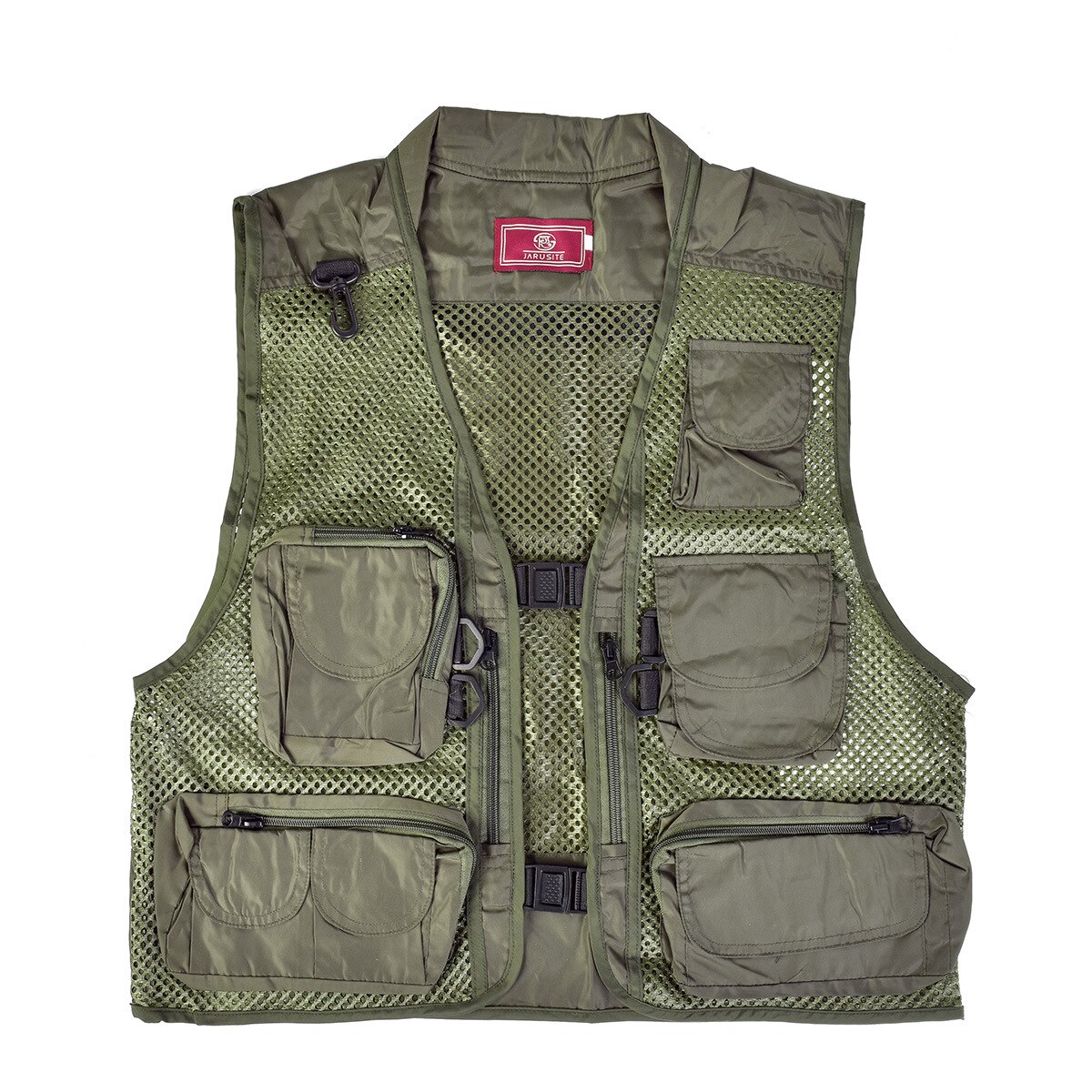 Vissen Fotografie Vest Zomer Multi Zakken Mesh Jassen Waterdicht Snel Droog Vest Afneembare Outdoor Reddingsvest: Army Green / M