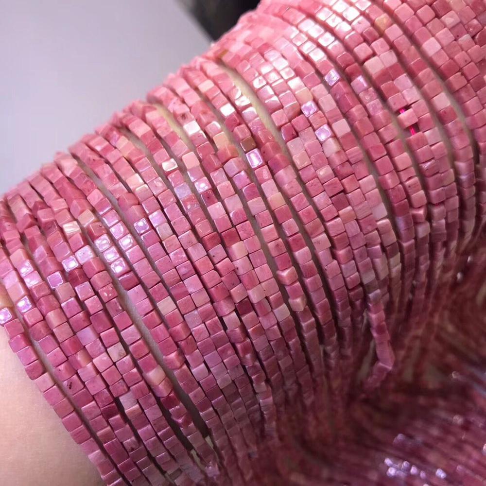 Lapis/rhodochrosit/türkis/grün jade platz 2mm für DIY schmuck machen FPPJ lose perlen natur edelstein stein