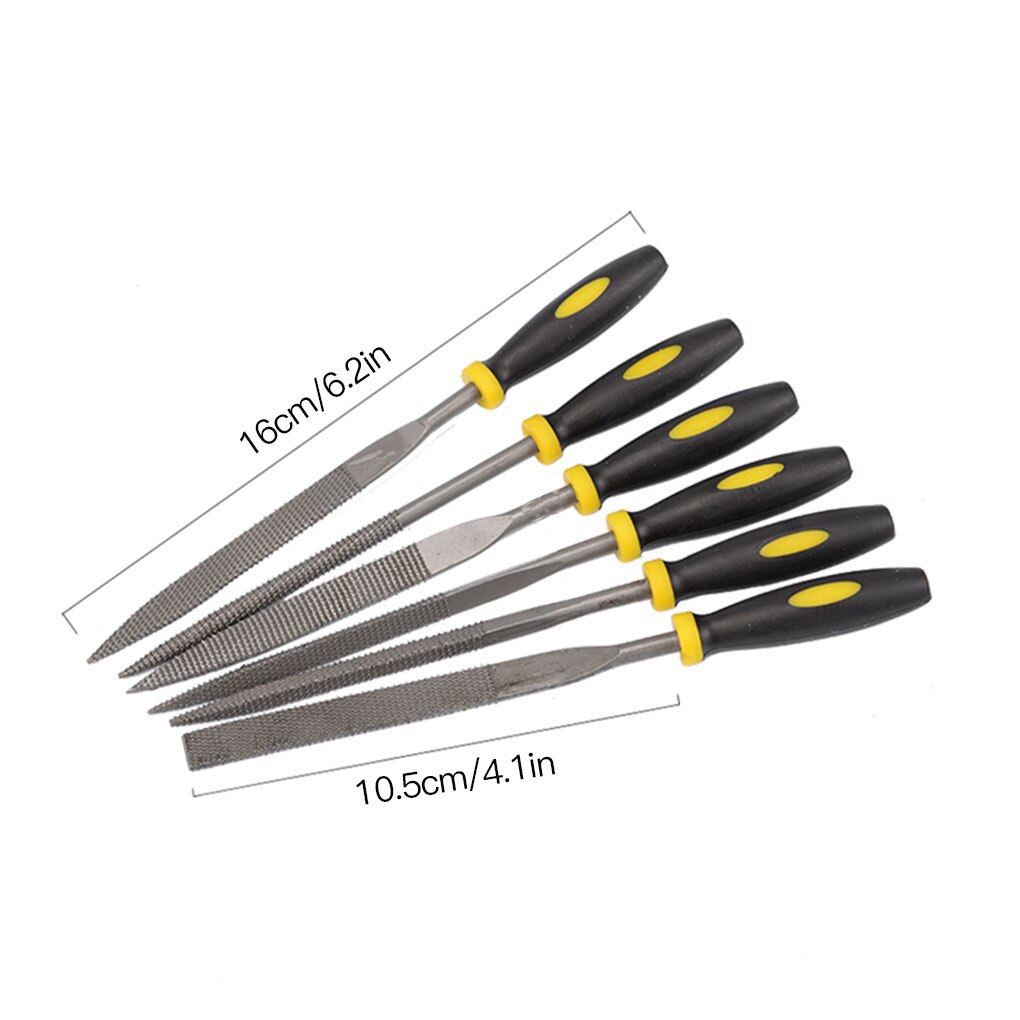 6 Pcs/set 3 Size Woodworking File Carbon Steel Rasp Burr Removal Polishing Rough Process Rasp Kit: 4x160