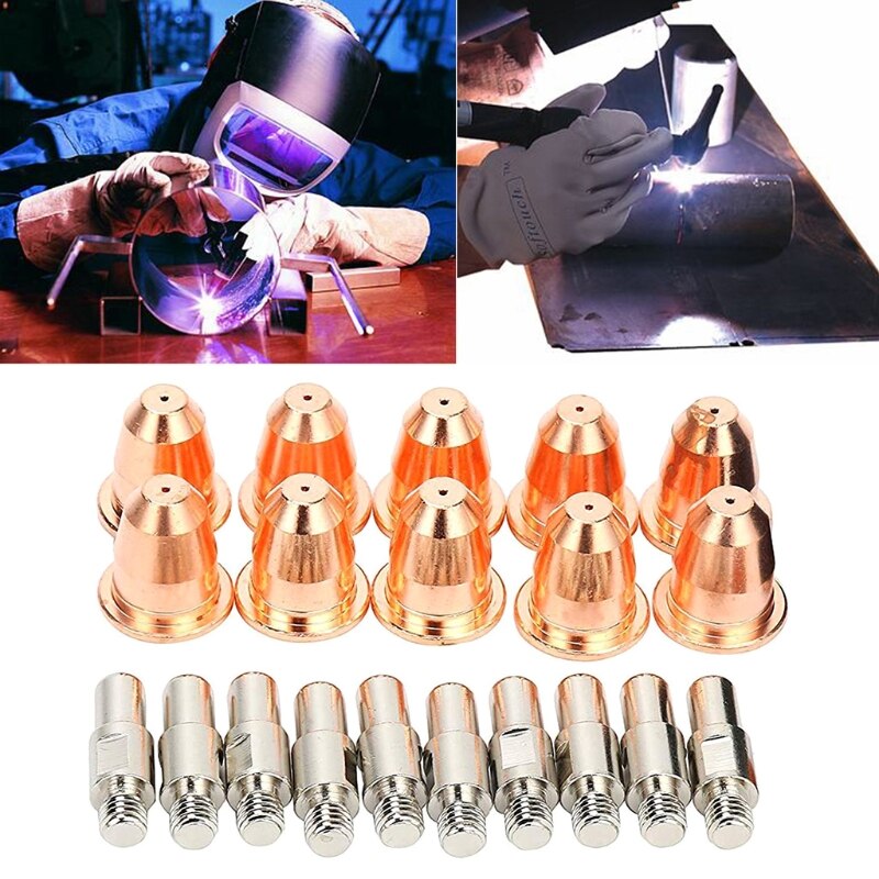 23pcs Plasma Cutter Torch S45 Accessory Kit PR0010 Electrodes PD0116-08 Nozzle Tips Spacer Guide Retaining Cap
