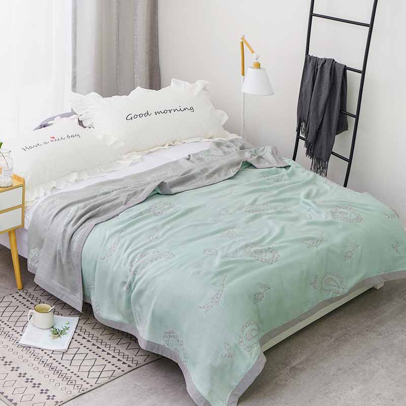 Bambus fiber håndklæde tæpper til baby børn voksen strikket sommer cool plaid sengetæppe dyne queen king size