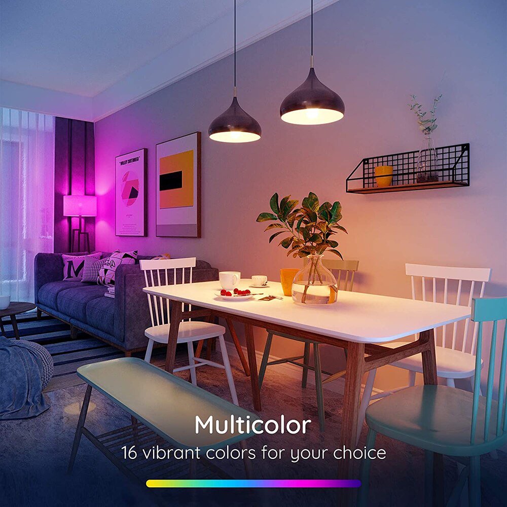 Smart Light Wifi Alexa Led Lamp Werkt Met Alexa E27 B22 App Controle Of Ir Afstandsbediening Rgb Veranderende Multicolor lamp